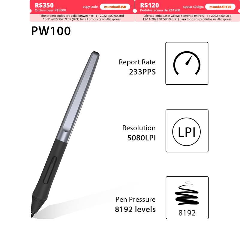 Huion Tablet Accessories - Huion Pin Bút Cho H640P/H950P/H1060P/H610PRO V2--PW100