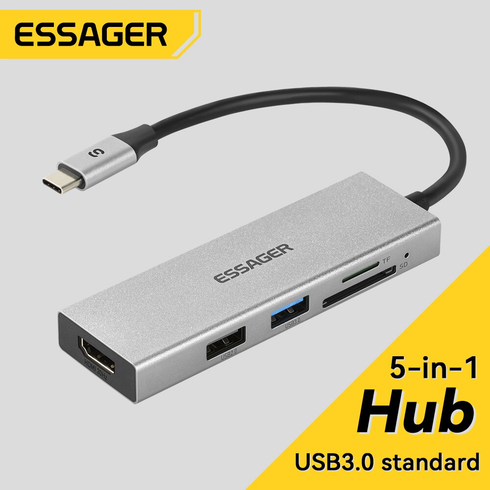 Essager 5 in 1 USB C HUB HDMI- - đánh giá và giá Usb Hub Type C