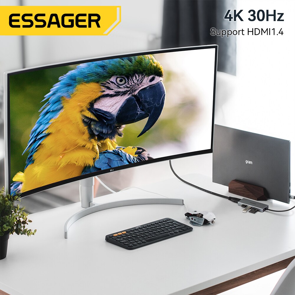 Essager 5 in 1 USB C HUB HDMI- - đánh giá và giá Usb Hub Type C